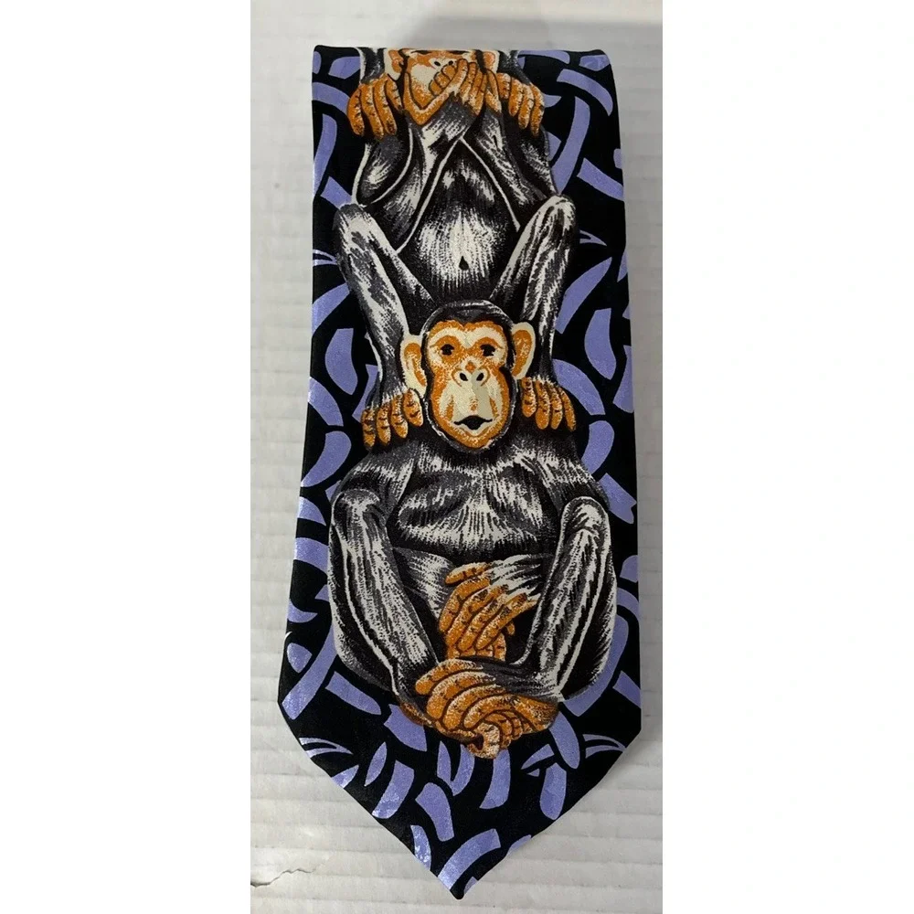 Marco Polo Italian Style Men's Necktie Tie‎ Purple Animal Print